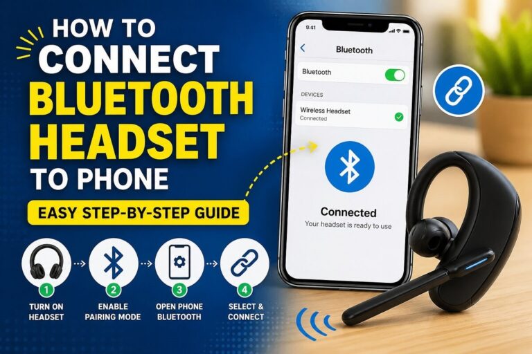 How to connect Bluetooth headset to phone step-by-step with pairing mode and smartphone Bluetooth settings