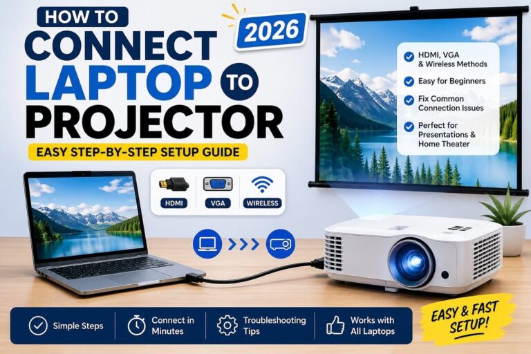 How to connect laptop to projector step-by-step using HDMI, VGA and wireless methods (2026)