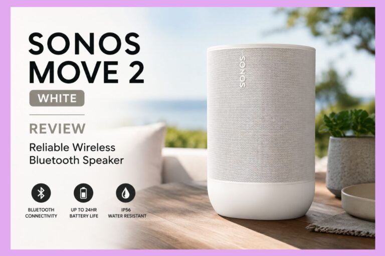 Sonos Move 2 - White Review feature image showcasing the premium portable wireless Bluetooth speaker with a sleek modern design.