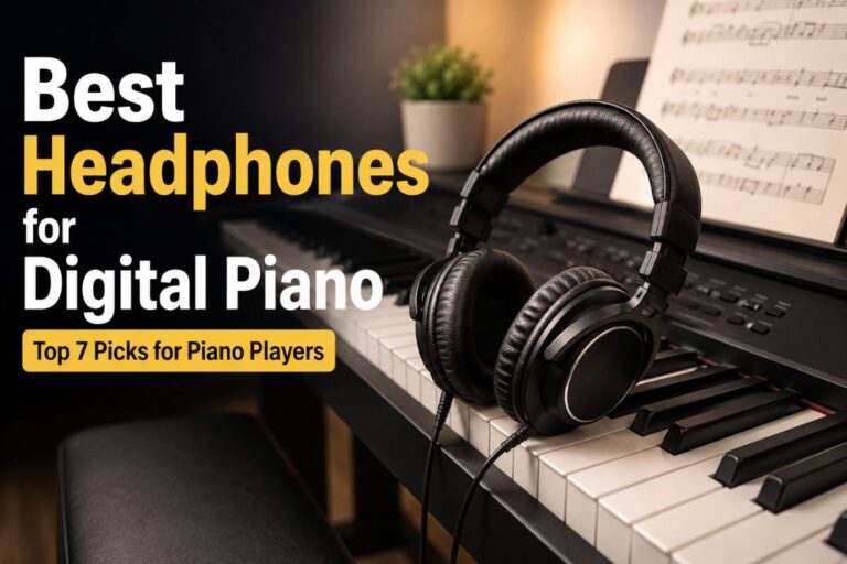 Best Headphones for Digital Piano on a digital piano keyboard.